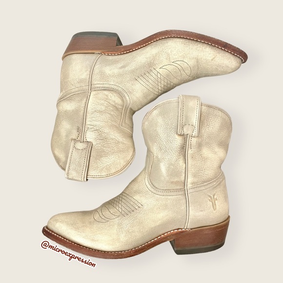$379 Frye Billy Pull On Tan/Yellow Leather Western Southern Cowboy Short Boot - Picture 7 of 14